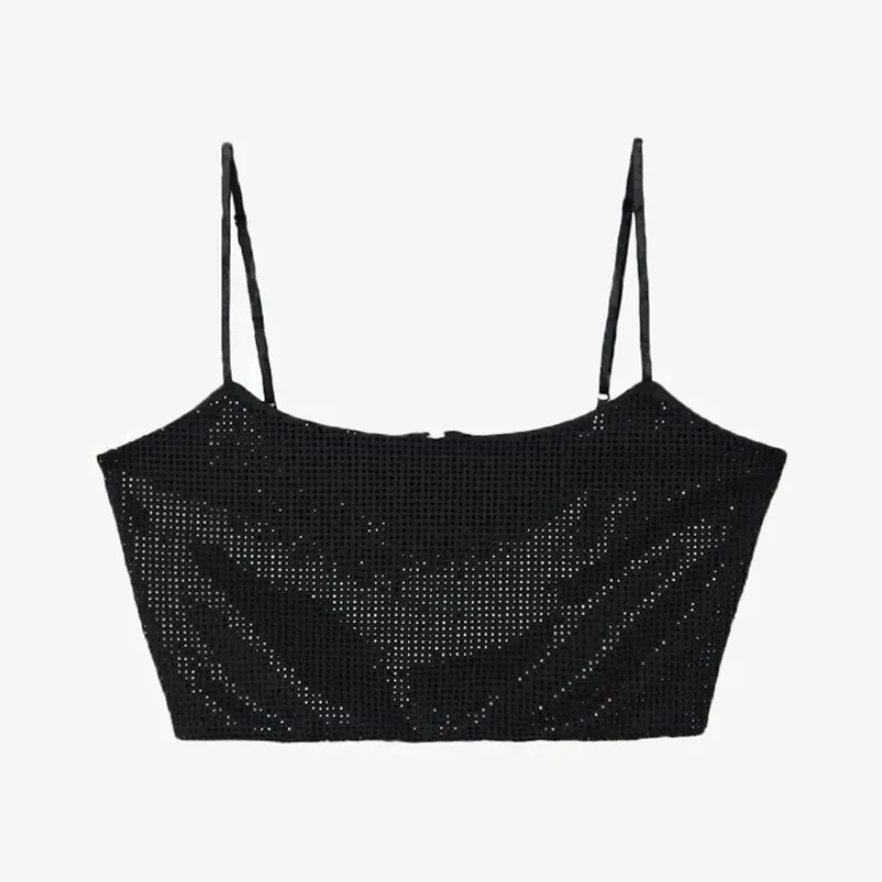 Top negro de brillo Zara talla M