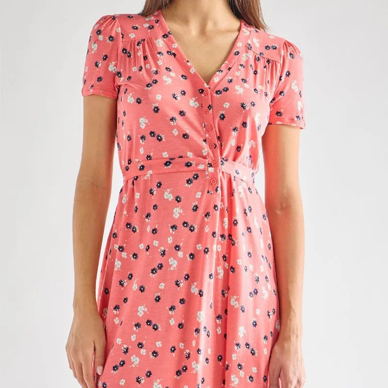 Vestido de flores salmón