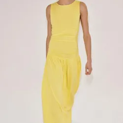 Vestido largo amarillo ZARA Tallas- S/L