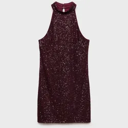 Vestido MNG burdeos Talla S