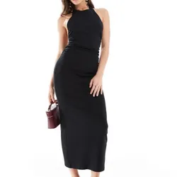 Vestido Negro largo Espalda afuera Pull&Bear