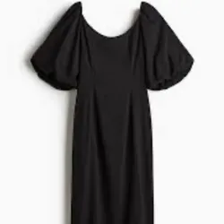 Vestido Negro Mangas Bombachas H&M