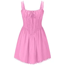 Vestido rosado corset talla S