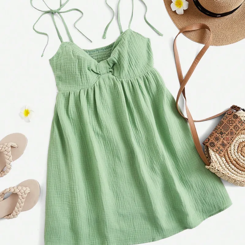 Vestido verde corto 
