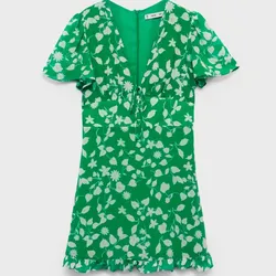 Vestido verde flores MNG talla S