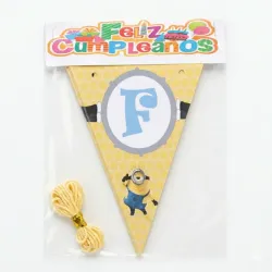 Banderín artesanal Minions Felicidades