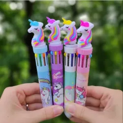 Bolígrafo multitinta 10 colores unicornio
