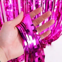 Cortina flecos fucsia