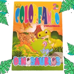 Libro Coloreando (dinosaurios) con pegatinas
