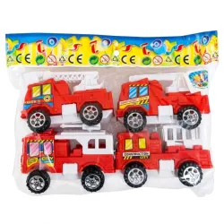 Set de 4 camiones de bombero
