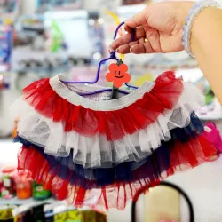 Tutú 3 colores: rojo, azul y blanco