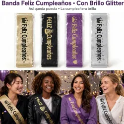 Bada de Feliz Cumpleaños con brillito
