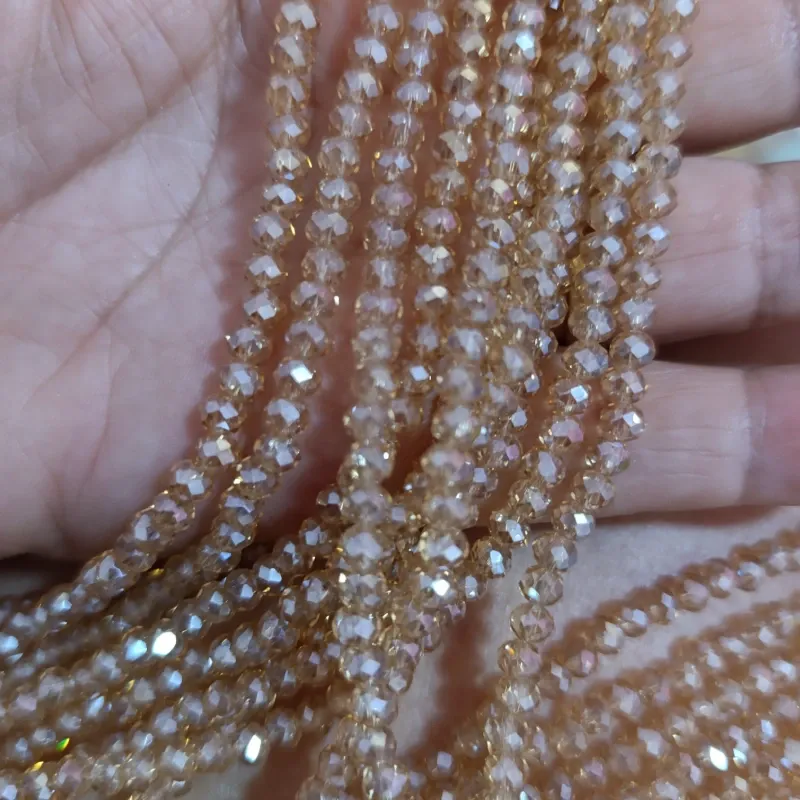 Cristal, dona de 4mm color miel tornasol