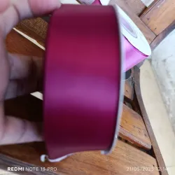 Cinta de satín de 4 cm de ancho color rojo 🍷 vino