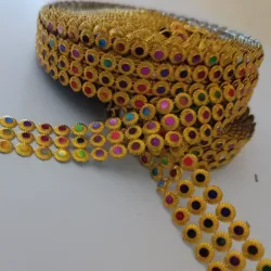 Cinta dorada con diferentes 🌈 colores con 2 cm de ancho