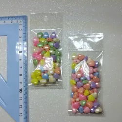 Corazones de tonos pastel perlados de 8mm