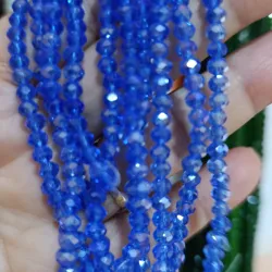 Cristal dona de 4mm azul oscuro tornasol 