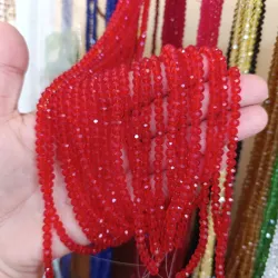 Cristal, dona de 4mm color rojo transparente