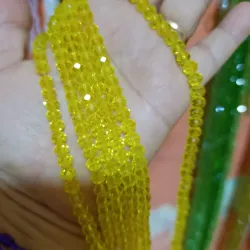 Cristal, dona de 6mm color amarillo clarito transparente 