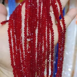 Cristal, dona de 3 mm rojo transparente 