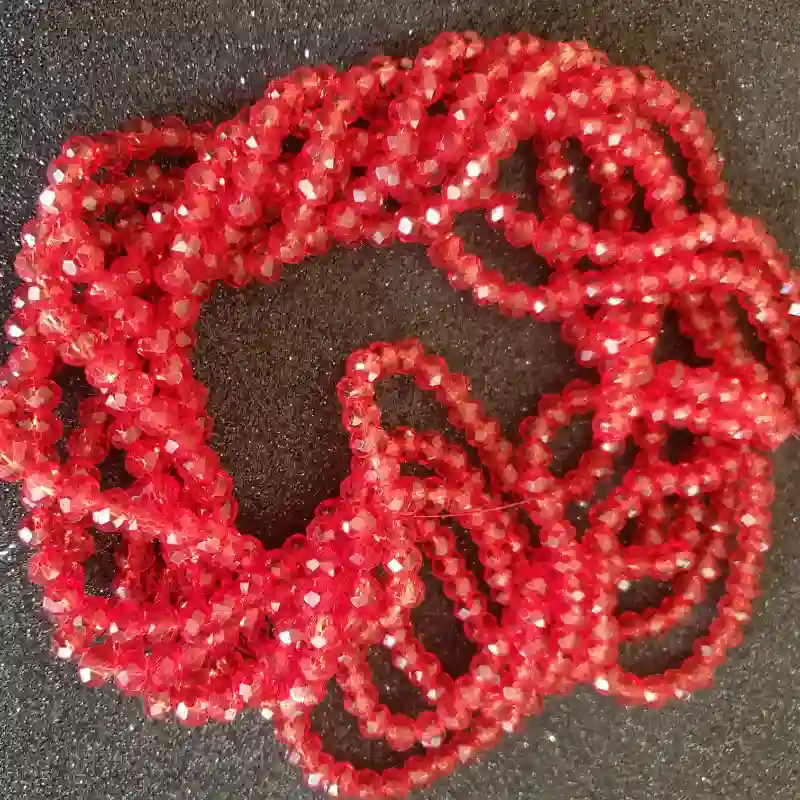 Cristal, dona de 6mm color rojo