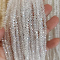 Cristal en forma de dona de 4 mm transparente 