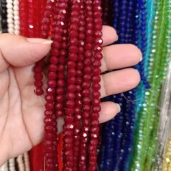 Cristal en forma de dona de 6 mm rojo ❤️
