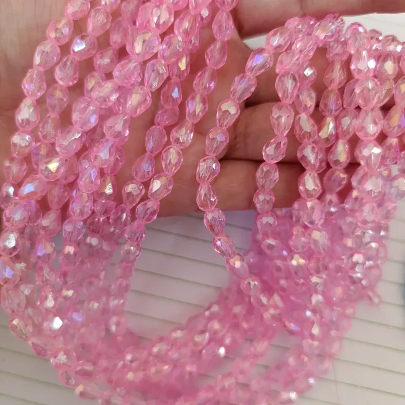 Cristal en forma de 💧 gota color rosado 🩷