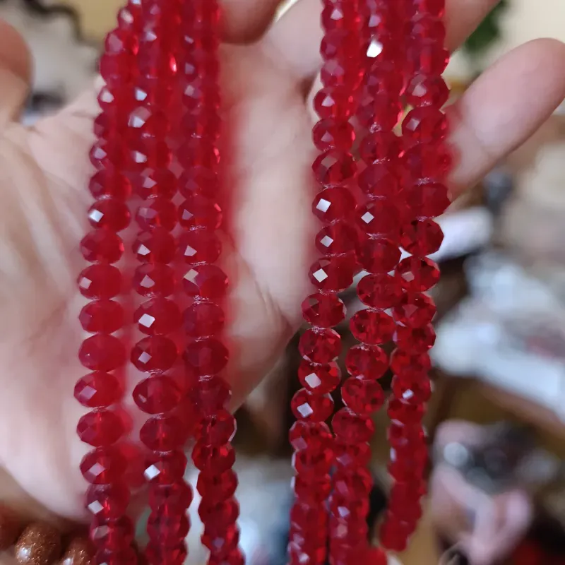 Cristal rojo transparente de 8 mm