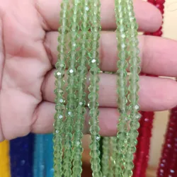 Cristal tipo dona color verde claro 🌿 en 4 mm