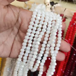 Cristal tipo dona de 6 mm blanco tornasol 