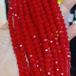 Cristal tipo dona de 6 mm rojo intenso ❤️