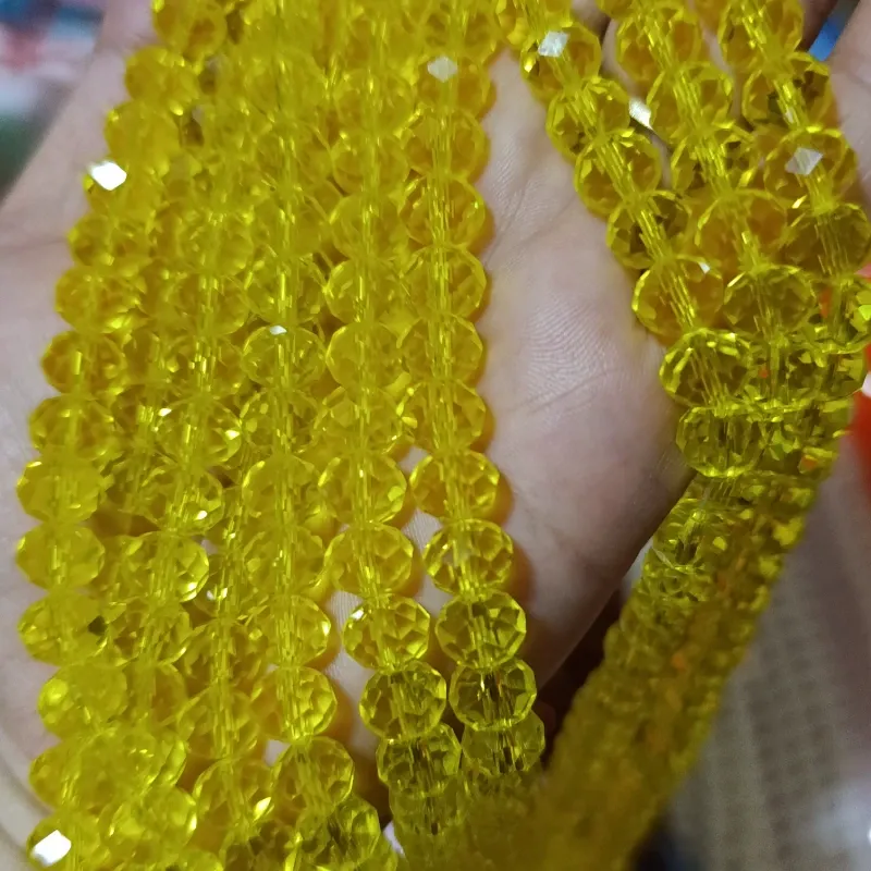 Cristal tipo dona de 8mm amarillo 💛 transparente
