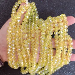 Cristal tipo dona de 8mm amarillo 💛 transparente 