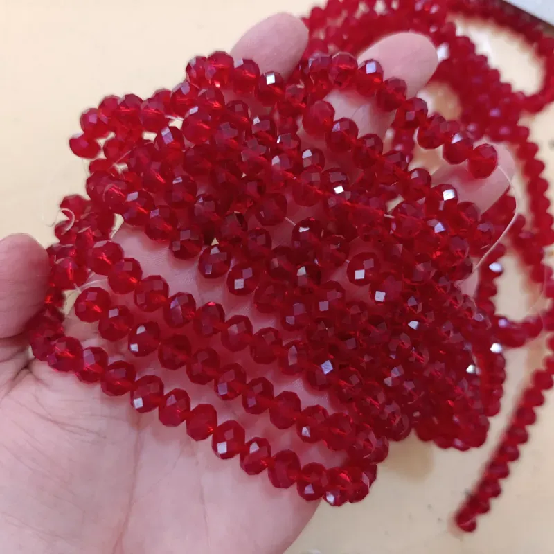 Cristal tipo dona de 8mm rojo ❤️ transparente 