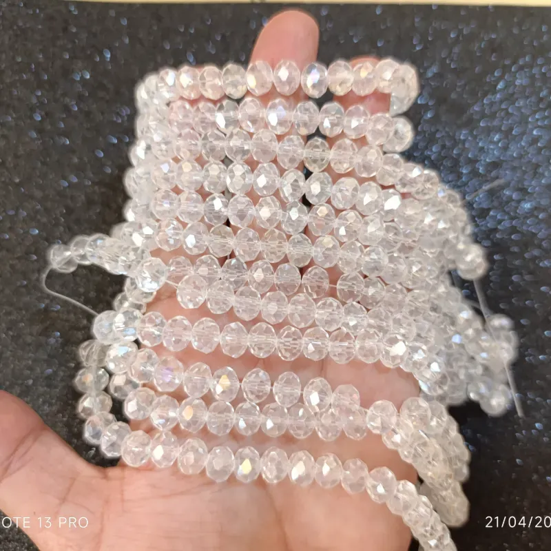 Cristal tipo dona de 8mm transparente 