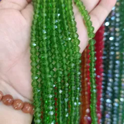 Cristal tipo dona verde  de 6 mm