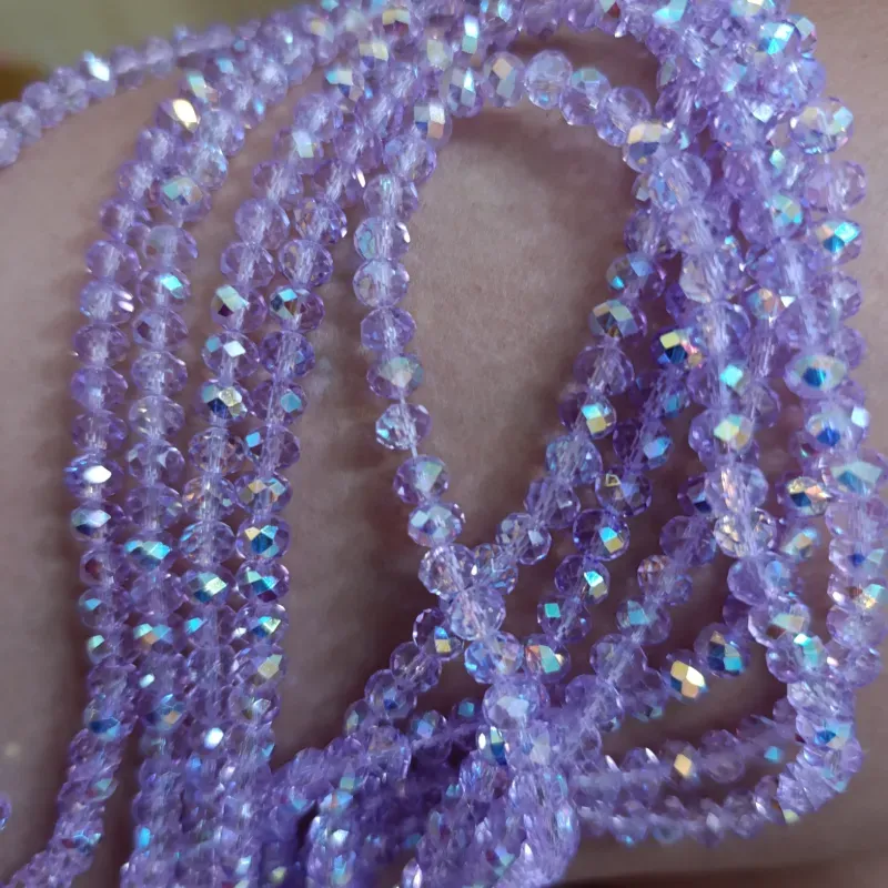 Cristal dona de 6mm morado claro 
