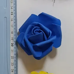 Flor azul de foami - 7 cm -