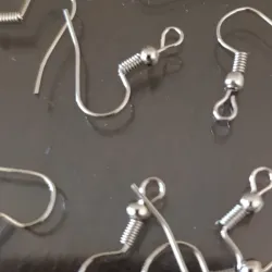✨🤍 Ganchos para Aretes Tipo Anzuelo Niquelado