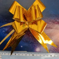 Lazo mágico dorado holográfico