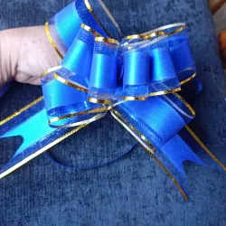 Lazo mágico grande, azul con bordes dorados 