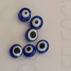 Ojo turco azul plano de 8mm 
