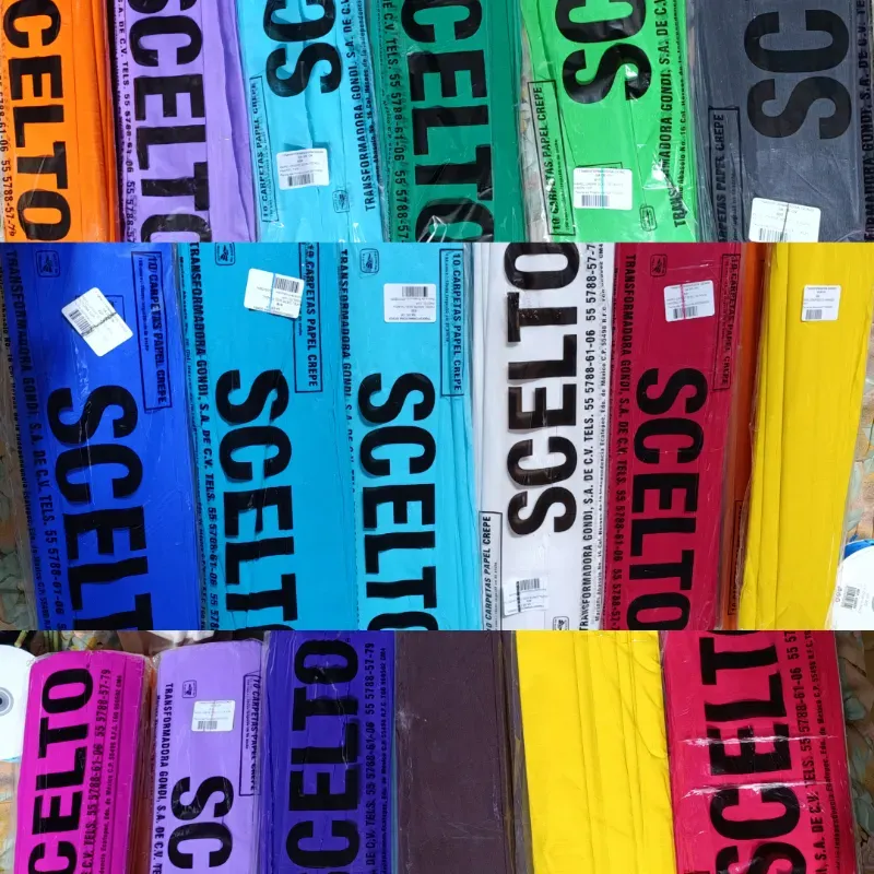 Papel crepé en diferentes colores 