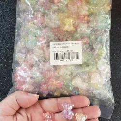 Paquete de 250 gramos de ositos de acrílico colores variados