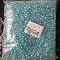 Paquete de 250g de perla craquelada azul de 6mm