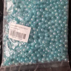 Paquete de 250g de perla craquelada azul de 8mm