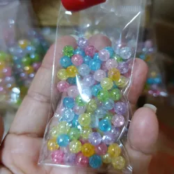 Cuentas craqueladas multicolor de 6mm