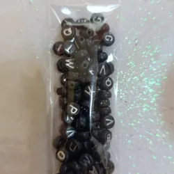 🔠 Paquete de letras negras con plateado 🔠