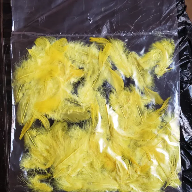 Paquete de plumas de color amarillo